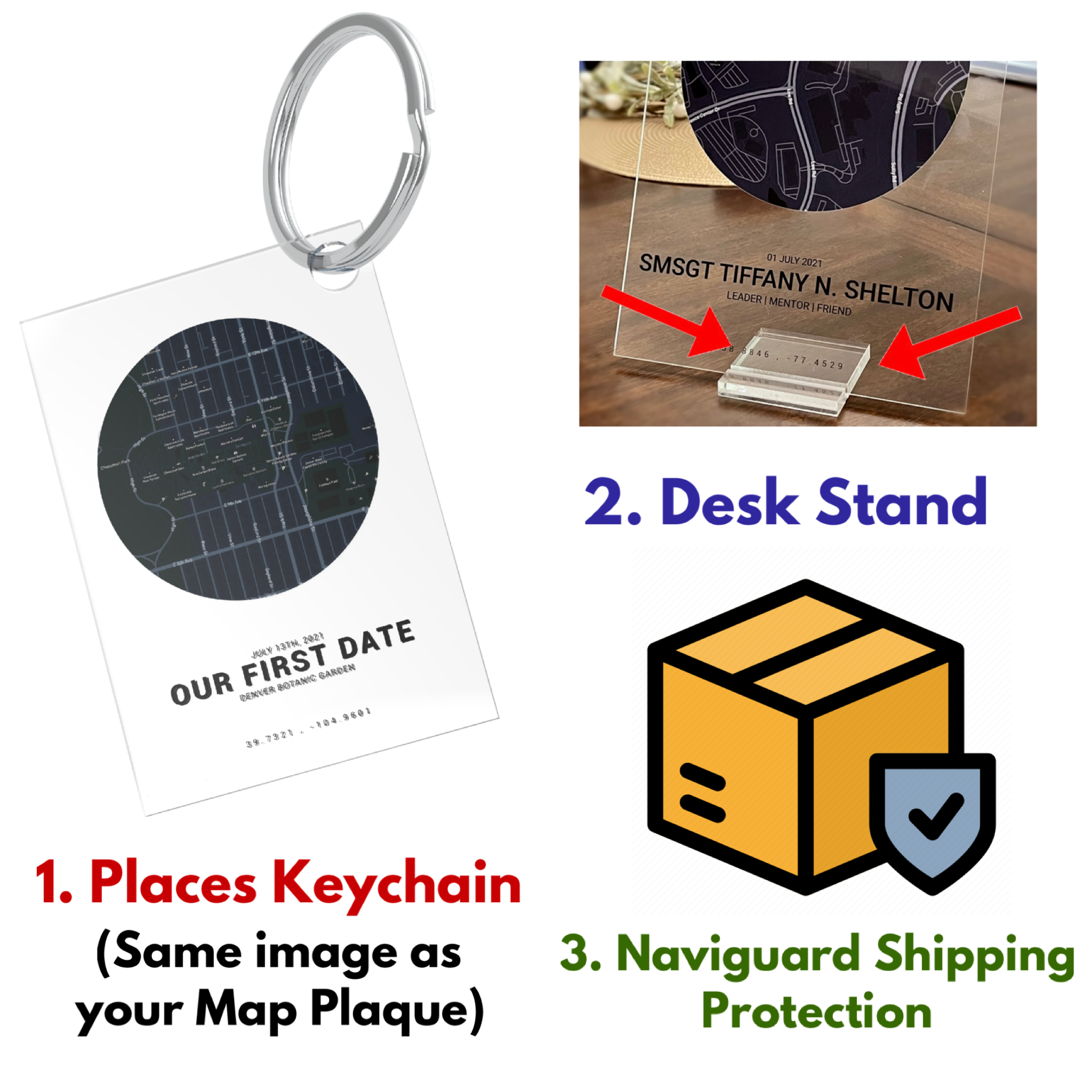 BUNDLE: Keychain + Desk Stand + Naviguard Shipping Protection